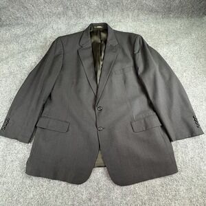 VTG Y2K Granger Owings Blazer Men 50L Black Wool Classic Fit Business Minimalist